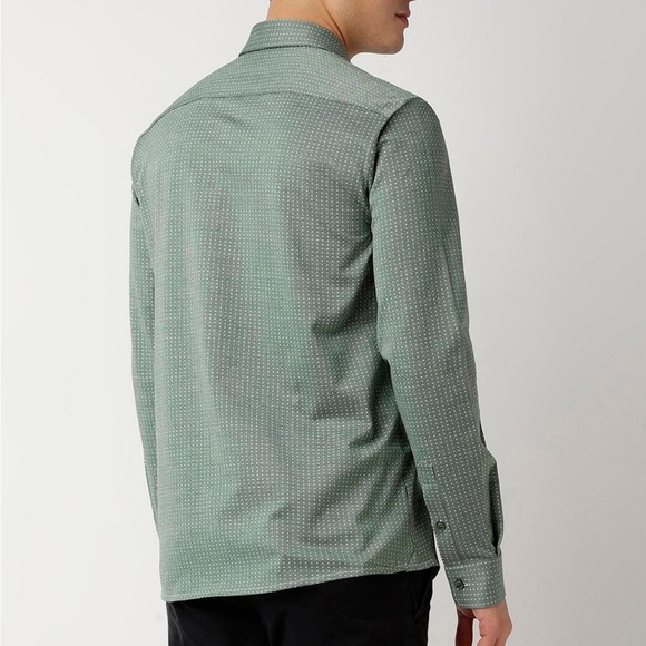 BOSS | Open Green Printed Slim Fit Shirt - Picture 2 of 12